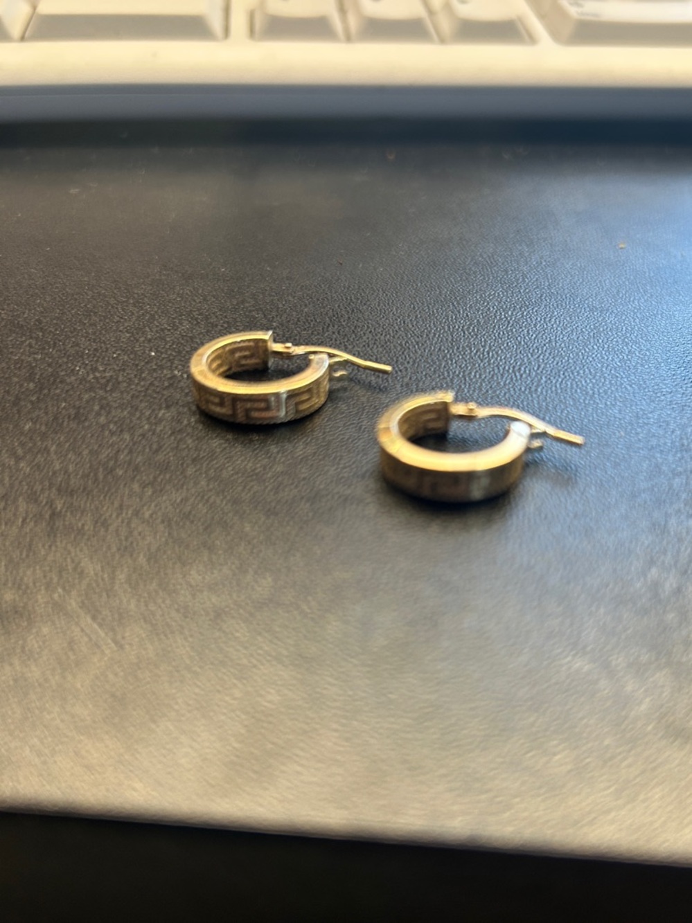 14KT Gold-Tone Key Hoop Earrings - Women Jewelry - made in Italy